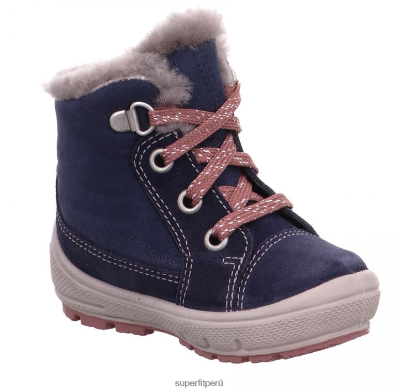 educación física Superfit bebés Groovy - bota con cordones azul rosado V06L24489 botas