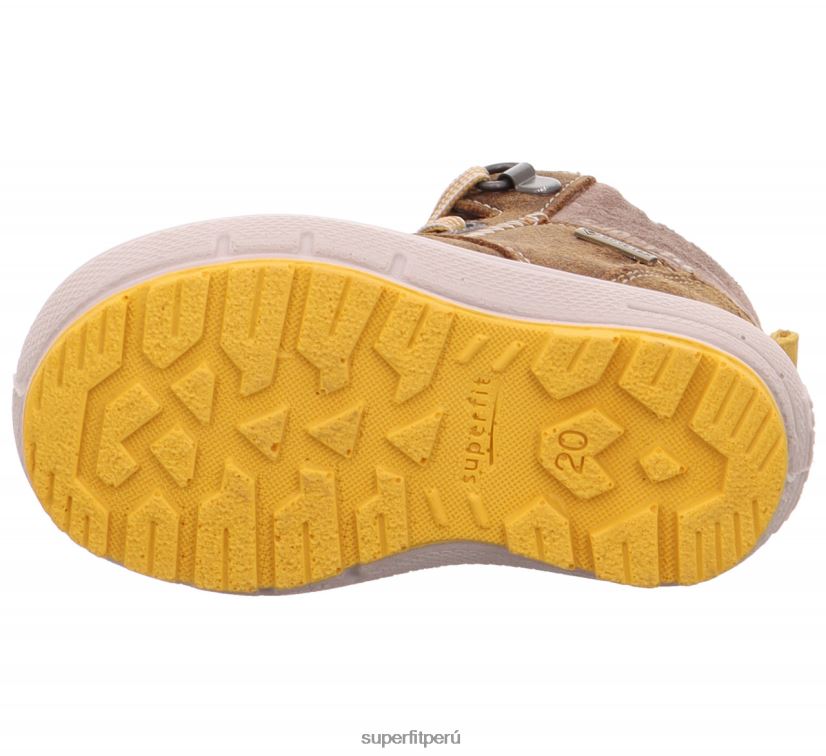 educación física Superfit bebés Groovy - bota con cordones marrón/amarillo V06L24464 botas