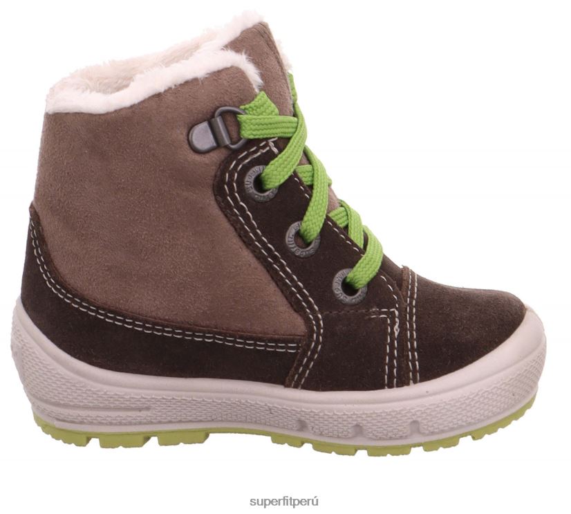 educación física Superfit bebés Groovy - bota con cordones marrón/verde V06L24463 botas