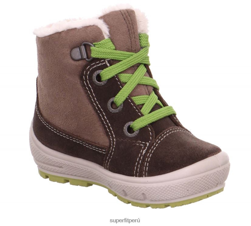 educación física Superfit bebés Groovy - bota con cordones marrón/verde V06L24463 botas