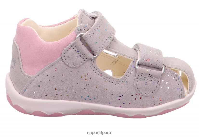 educación física Superfit bebés fanni - sandalia con cierre de velcro gris claro/rosa V06L24229 sandalias