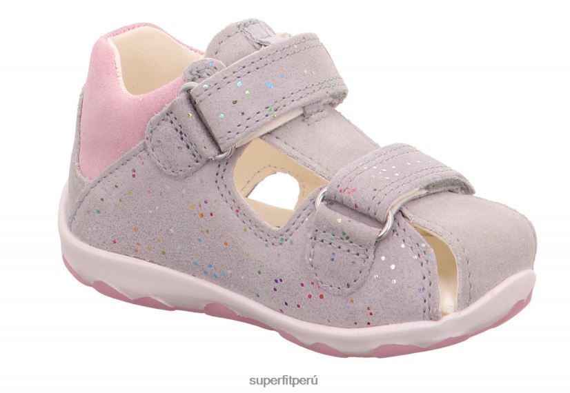 educación física Superfit bebés fanni - sandalia con cierre de velcro gris claro/rosa V06L24229 sandalias