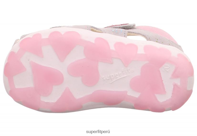educación física Superfit bebés fanni - sandalia con cierre de velcro gris claro/rosa V06L24229 sandalias