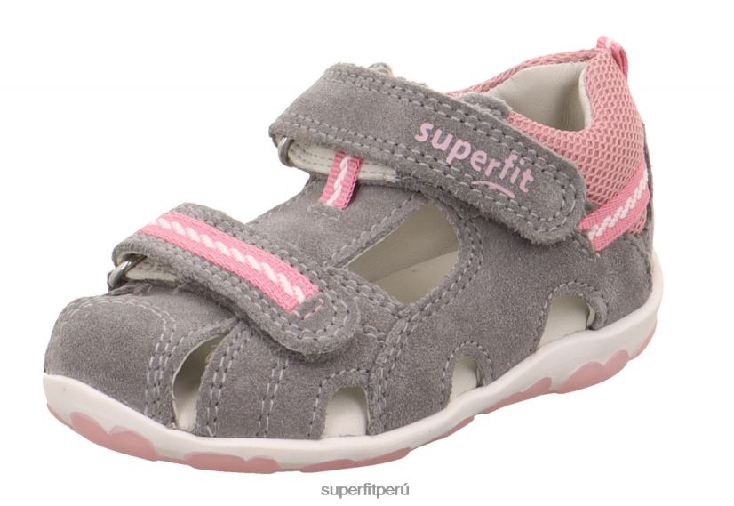 educación física Superfit bebés fanni - sandalia con cierre de velcro gris/rosa V06L24227 sandalias