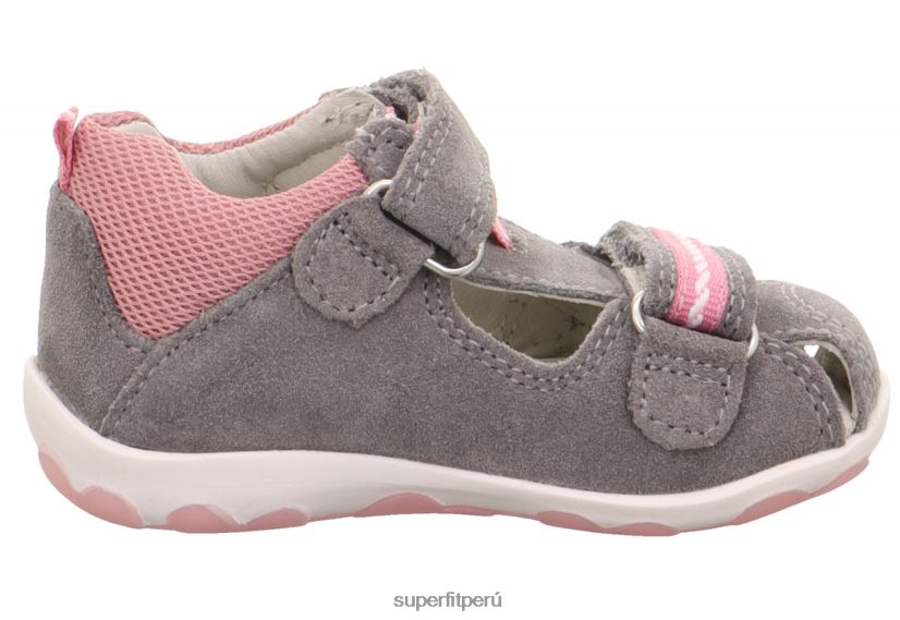 educación física Superfit bebés fanni - sandalia con cierre de velcro gris/rosa V06L24227 sandalias