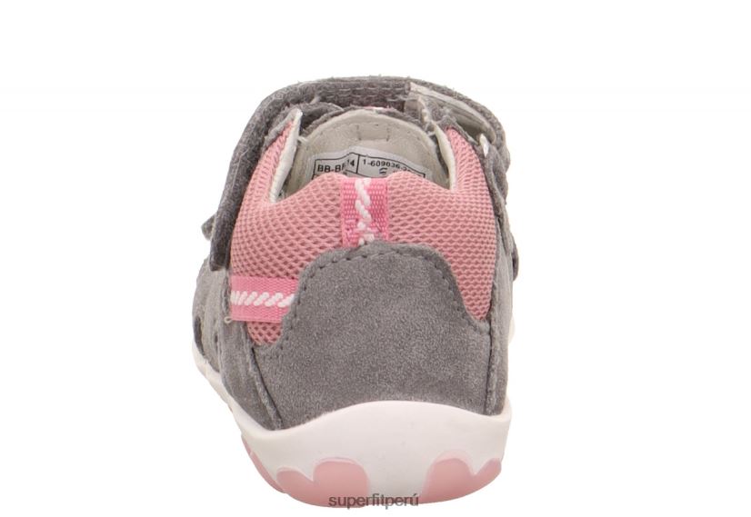 educación física Superfit bebés fanni - sandalia con cierre de velcro gris/rosa V06L24227 sandalias