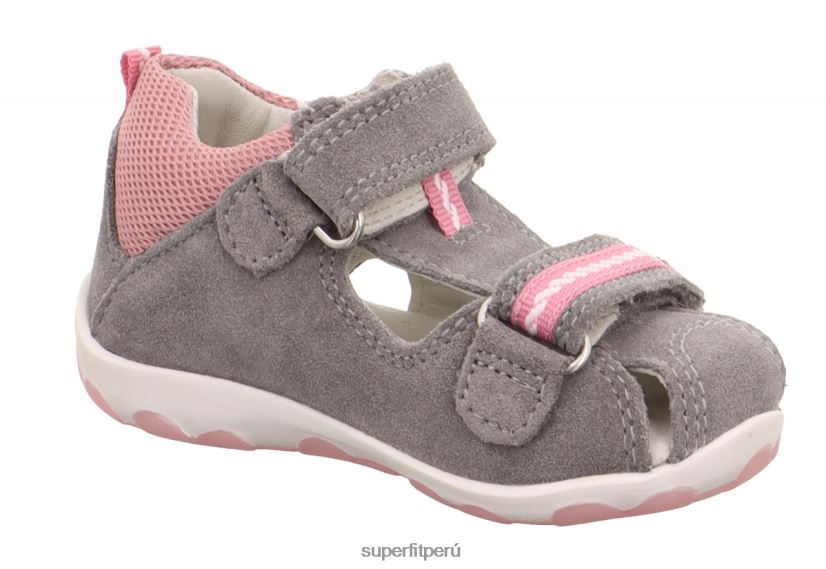 educación física Superfit bebés fanni - sandalia con cierre de velcro gris/rosa V06L24227 sandalias