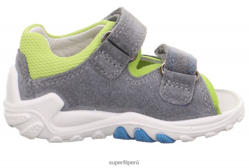 educación física Superfit bebés flow - sandalia con cierre de velcro gris claro/verde claro V06L24188 sandalias