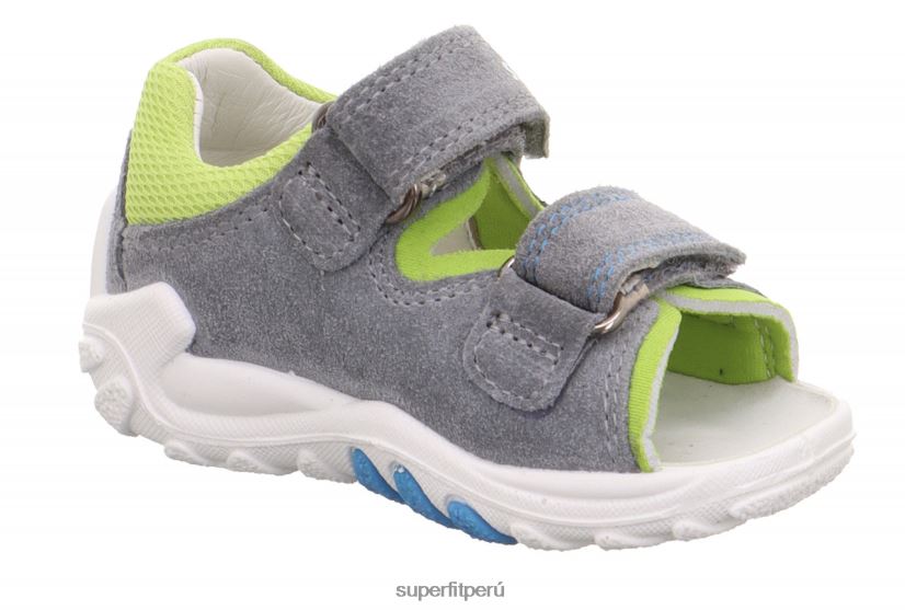 educación física Superfit bebés flow - sandalia con cierre de velcro gris claro/verde claro V06L24188 sandalias