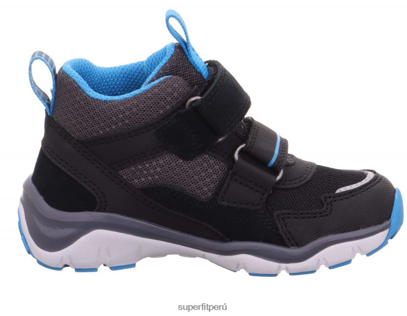 educación física Superfit bebés sport5 - zapatillas altas con cierre de velcro negro/azul claro V06L24416 zapatillas altas