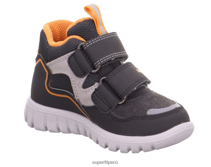 educación física Superfit bebés sport7 mini - zapatillas altas con cierre de velcro gris/naranja V06L24365 zapatillas altas