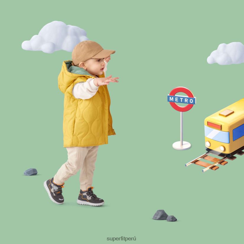 educación física Superfit bebés sport7 mini - zapatillas altas con cierre de velcro gris/naranja V06L24365 zapatillas altas