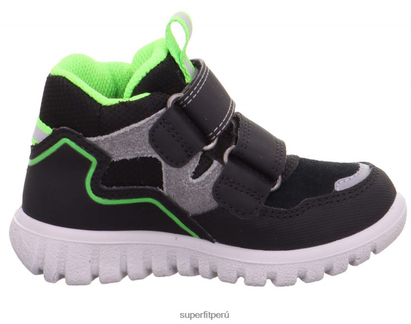 educación física Superfit bebés sport7 mini - zapatillas altas con cierre de velcro verde negro V06L24401 zapatillas altas