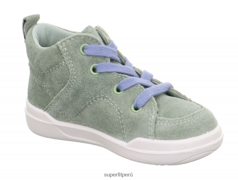 educación física Superfit bebés superfree - zapatillas altas con cordones verde claro/azul V06L24248 zapatillas altas