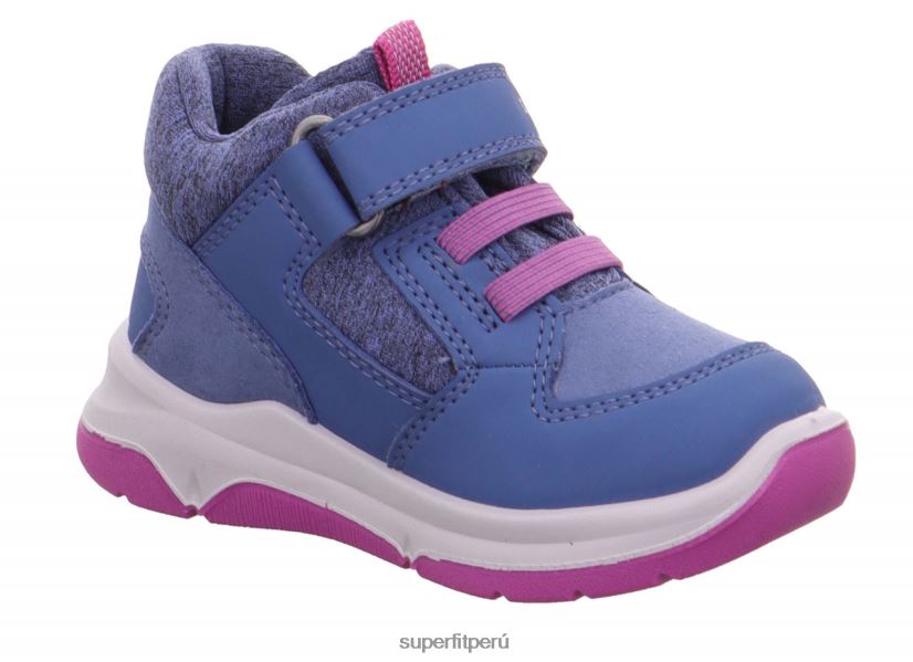 educación física Superfit bebés cooper - zapatillas bajas con cierre de velcro azul rosado V06L24370 zapatillas bajas