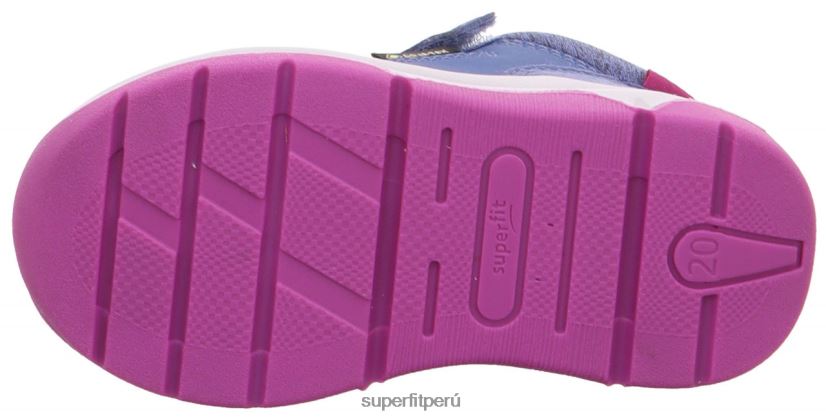 educación física Superfit bebés cooper - zapatillas bajas con cierre de velcro azul rosado V06L24370 zapatillas bajas