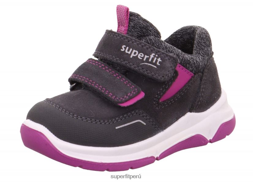 educación física Superfit bebés cooper - zapatillas bajas con cierre de velcro gris/rosa V06L24367 zapatillas bajas