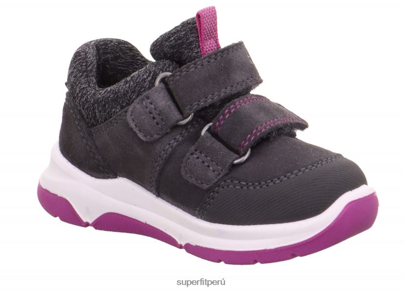 educación física Superfit bebés cooper - zapatillas bajas con cierre de velcro gris/rosa V06L24367 zapatillas bajas