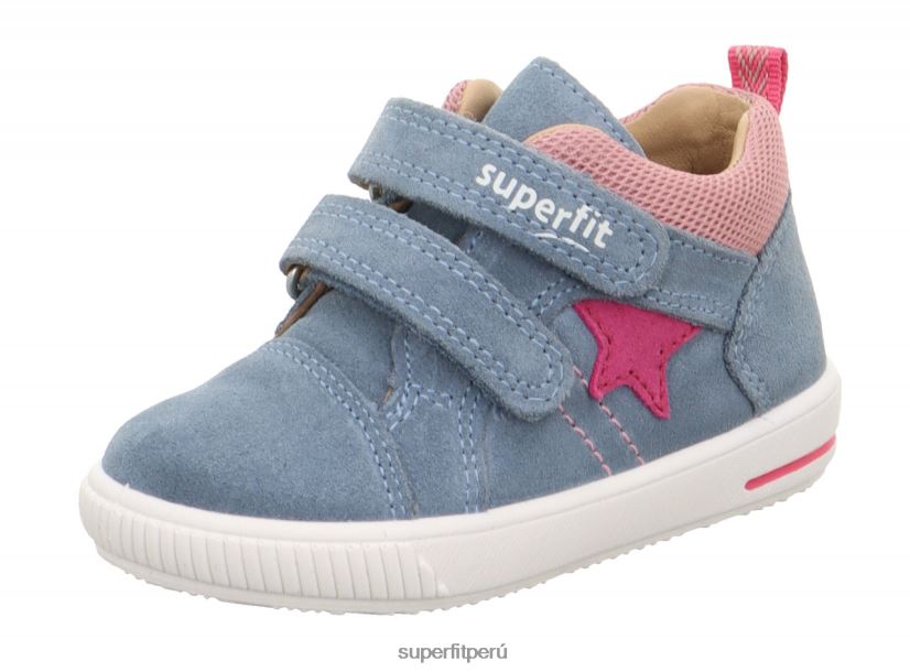 educación física Superfit bebés moppy - zapatillas bajas con cierre de velcro azul rosado V06L24342 zapatillas bajas