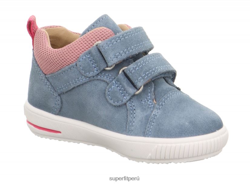educación física Superfit bebés moppy - zapatillas bajas con cierre de velcro azul rosado V06L24342 zapatillas bajas