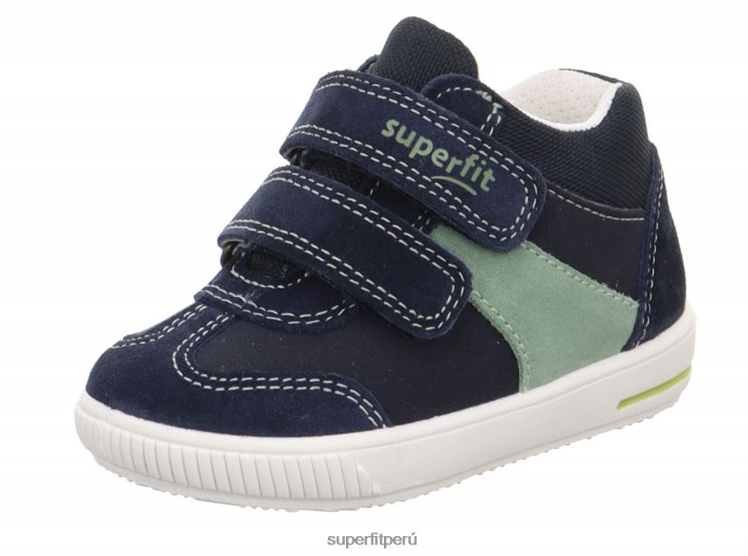 educación física Superfit bebés moppy - zapatillas bajas con cierre de velcro azul/verde claro V06L24245 zapatillas bajas