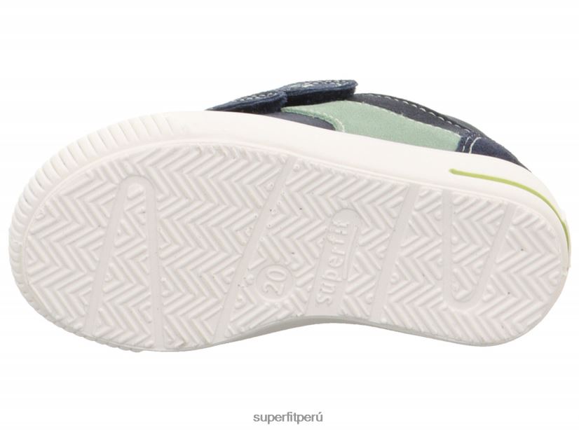 educación física Superfit bebés moppy - zapatillas bajas con cierre de velcro azul/verde claro V06L24245 zapatillas bajas