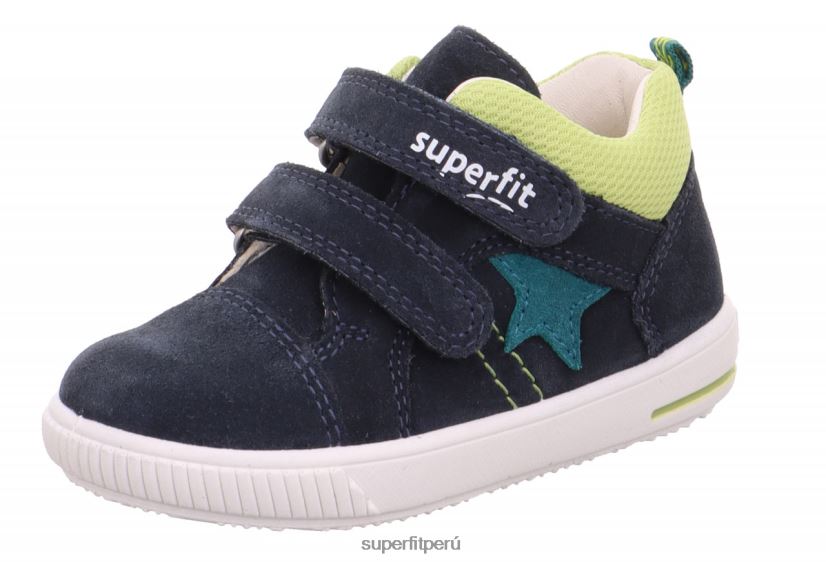 educación física Superfit bebés moppy - zapatillas bajas con cierre de velcro azul/verde claro V06L24344 zapatillas bajas