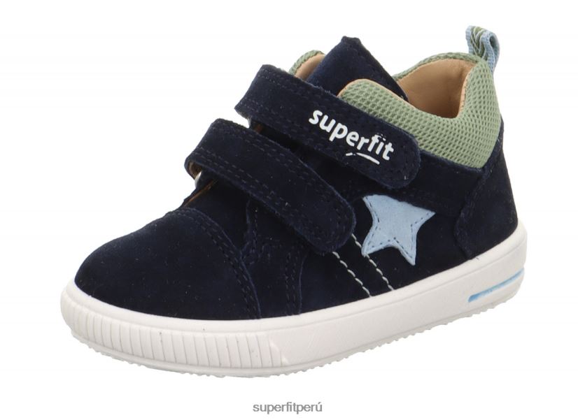 educación física Superfit bebés moppy - zapatillas bajas con cierre de velcro azul/verde claro V06L24352 zapatillas bajas