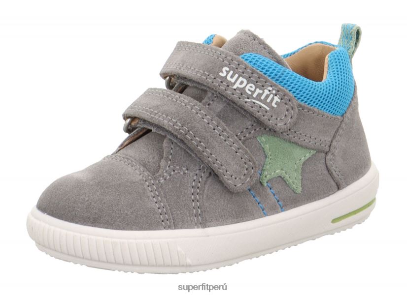 educación física Superfit bebés moppy - zapatillas bajas con cierre de velcro gris claro/azul V06L24236 zapatillas bajas