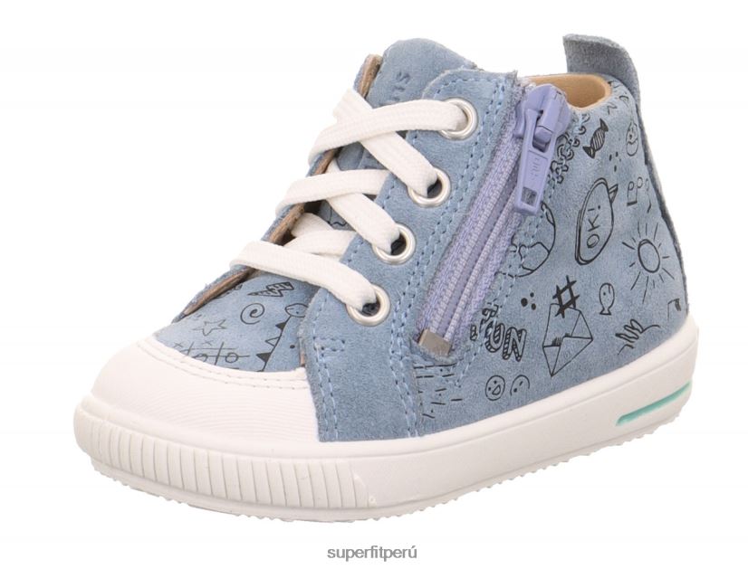educación física Superfit bebés moppy - zapatillas bajas con cremallera azul blanco V06L24255 zapatillas bajas