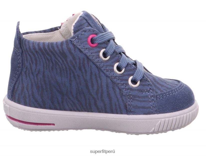 educación física Superfit bebés moppy - zapatillas bajas con cremallera azul rosado V06L24425 zapatillas bajas