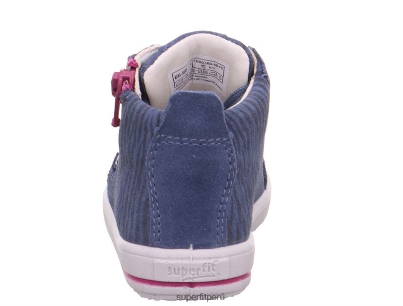 educación física Superfit bebés moppy - zapatillas bajas con cremallera azul rosado V06L24425 zapatillas bajas