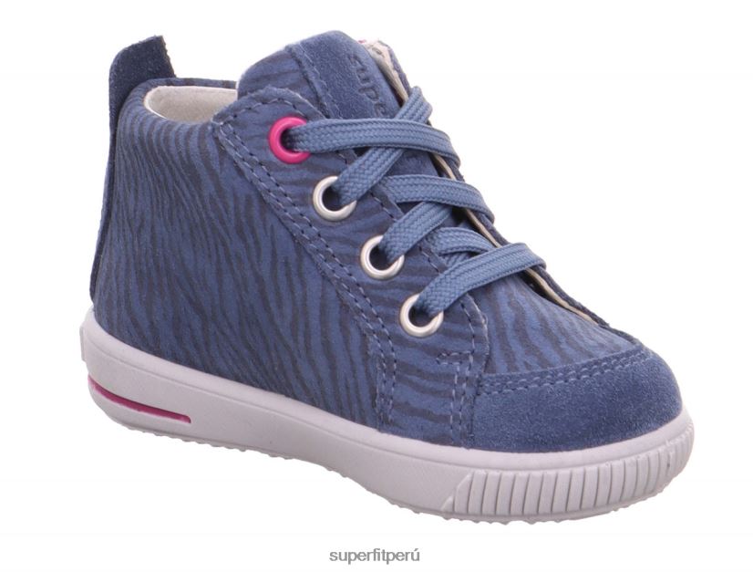 educación física Superfit bebés moppy - zapatillas bajas con cremallera azul rosado V06L24425 zapatillas bajas