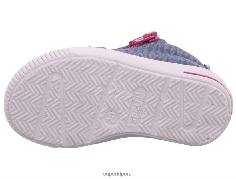 educación física Superfit bebés moppy - zapatillas bajas con cremallera azul rosado V06L24425 zapatillas bajas