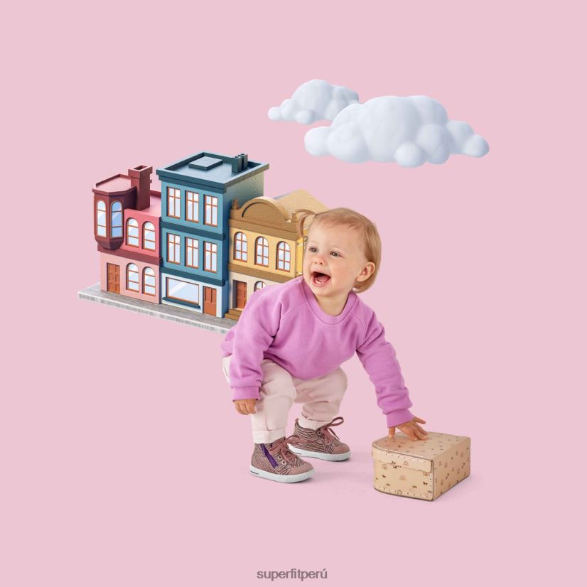 educación física Superfit bebés moppy - zapatillas bajas con cremallera rosado morado V06L24377 zapatillas bajas