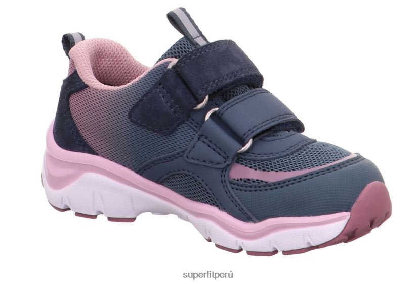 educación física Superfit bebés sport5 - zapatillas bajas con cierre de velcro azul rosado V06L24349 zapatillas bajas