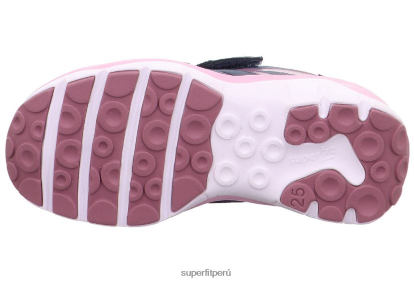 educación física Superfit bebés sport5 - zapatillas bajas con cierre de velcro azul rosado V06L24349 zapatillas bajas