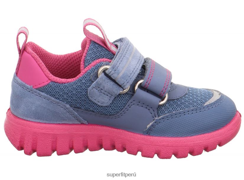 educación física Superfit bebés sport7 mini - zapatillas bajas con cierre de velcro azul rosado V06L24238 zapatillas bajas