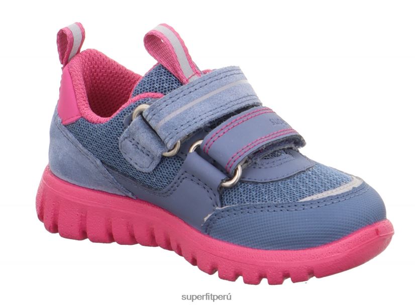 educación física Superfit bebés sport7 mini - zapatillas bajas con cierre de velcro azul rosado V06L24238 zapatillas bajas