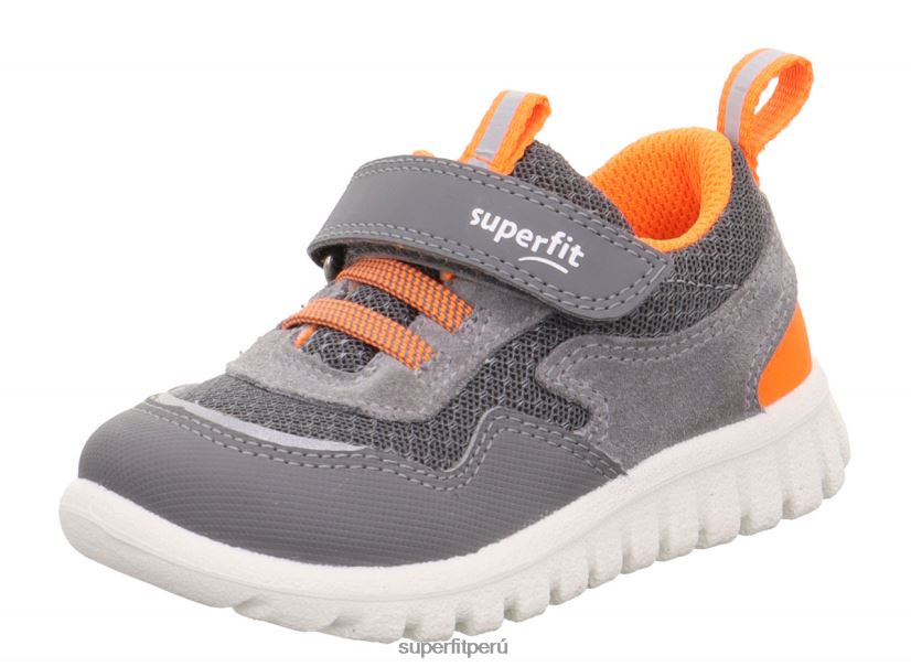 educación física Superfit bebés sport7 mini - zapatillas bajas con cierre de velcro gris claro/naranja V06L24348 zapatillas bajas