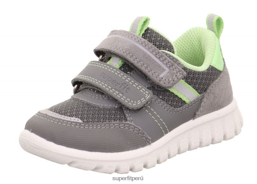 educación física Superfit bebés sport7 mini - zapatillas bajas con cierre de velcro gris claro/verde claro V06L24361 zapatillas bajas