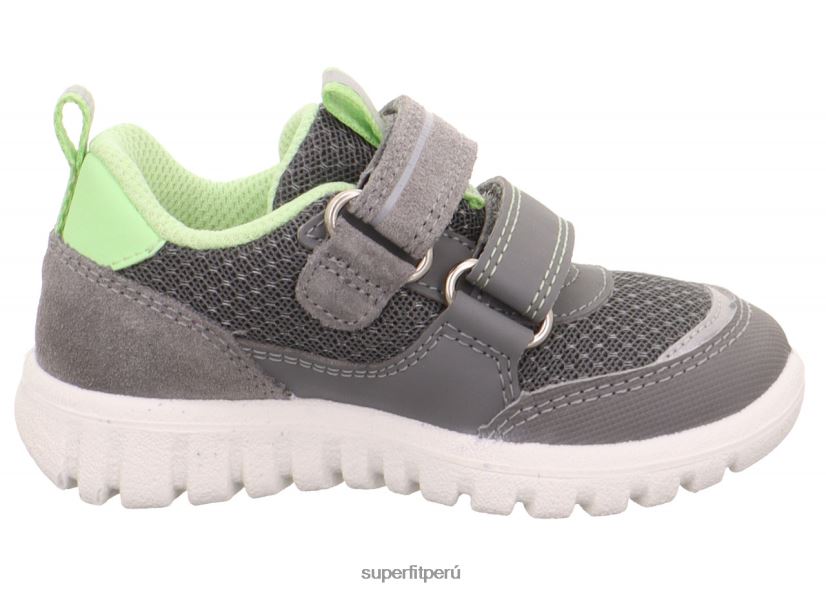 educación física Superfit bebés sport7 mini - zapatillas bajas con cierre de velcro gris claro/verde claro V06L24361 zapatillas bajas