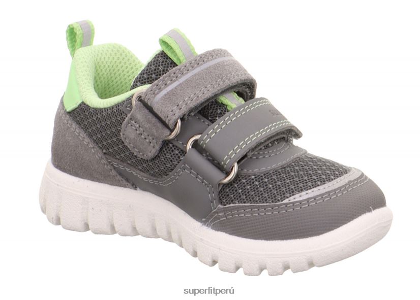 educación física Superfit bebés sport7 mini - zapatillas bajas con cierre de velcro gris claro/verde claro V06L24361 zapatillas bajas