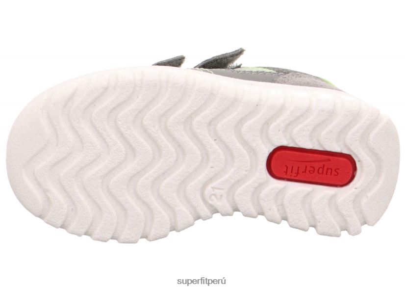 educación física Superfit bebés sport7 mini - zapatillas bajas con cierre de velcro gris claro/verde claro V06L24361 zapatillas bajas