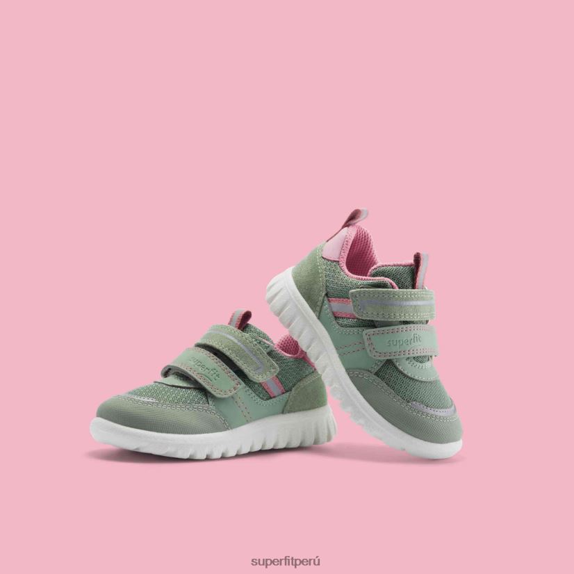 educación física Superfit bebés sport7 mini - zapatillas bajas con cierre de velcro verde claro/rosa V06L24243 zapatillas bajas
