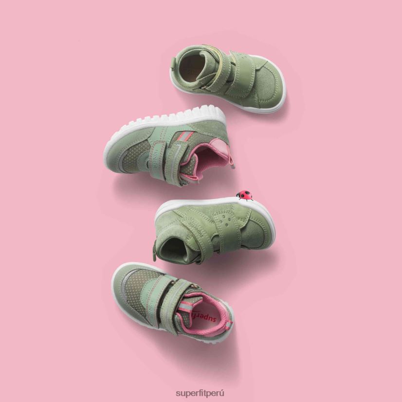 educación física Superfit bebés sport7 mini - zapatillas bajas con cierre de velcro verde claro/rosa V06L24243 zapatillas bajas