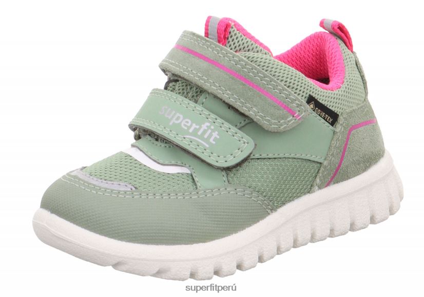 educación física Superfit bebés sport7 mini - zapatillas bajas con cierre de velcro verde claro/rosa V06L24267 zapatillas bajas