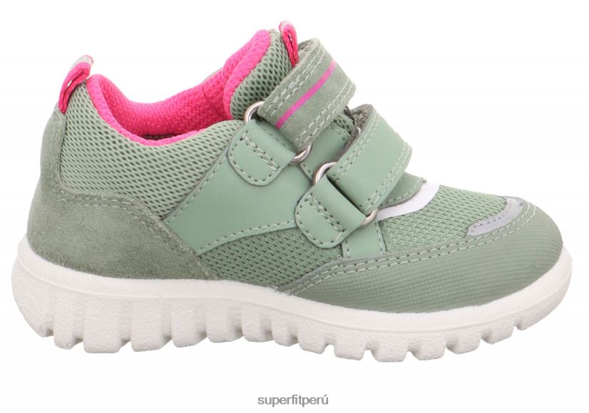 educación física Superfit bebés sport7 mini - zapatillas bajas con cierre de velcro verde claro/rosa V06L24267 zapatillas bajas