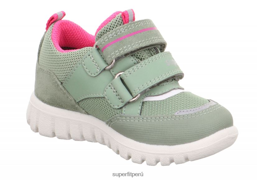 educación física Superfit bebés sport7 mini - zapatillas bajas con cierre de velcro verde claro/rosa V06L24267 zapatillas bajas