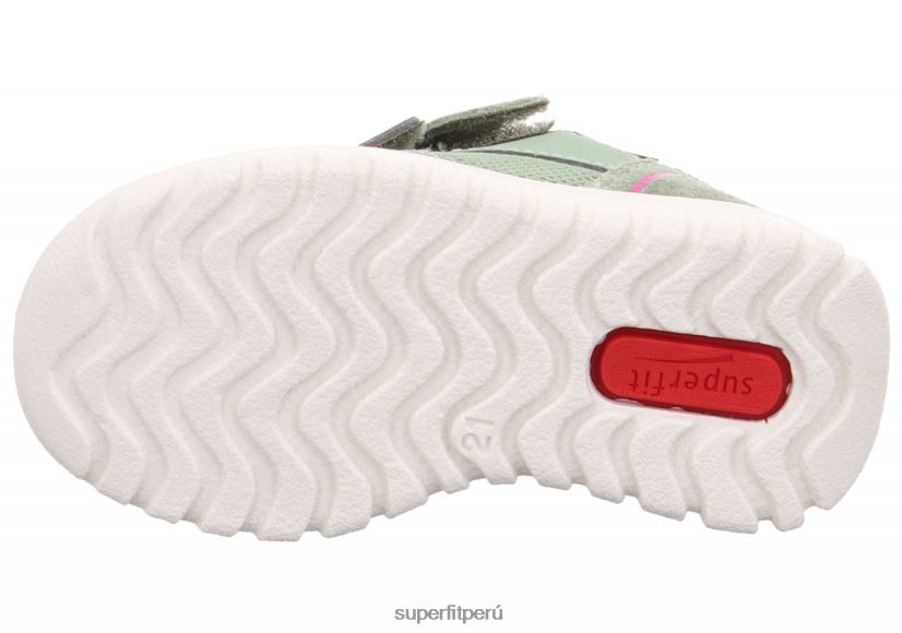 educación física Superfit bebés sport7 mini - zapatillas bajas con cierre de velcro verde claro/rosa V06L24267 zapatillas bajas